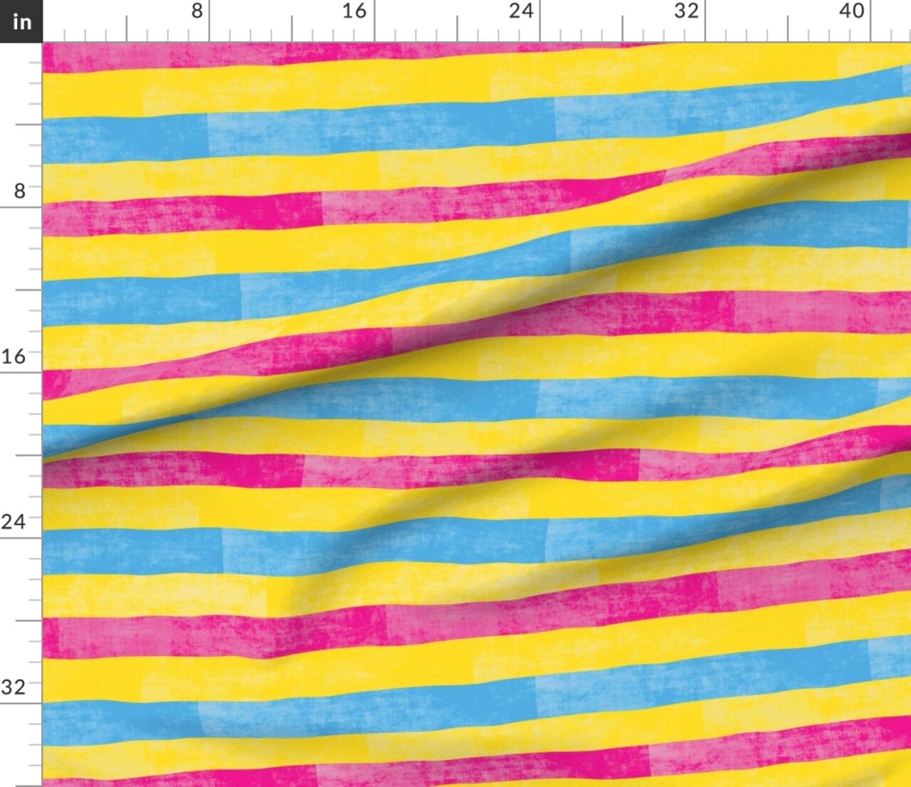 Lgbtqia Pride Rainbow Queer Pan Faux Texture Magenta Cyan Yellow Stripes Month Ally Custom Printed Fabric by Spoonflower Various Fabrics by the Yard or Fat Quarter